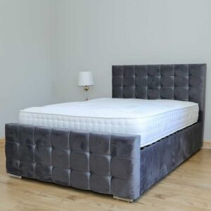 Macastle Grey Padded Bed Frame