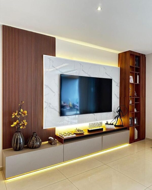Macastle Stylish TV Console Cabinet & adjustable LED lights