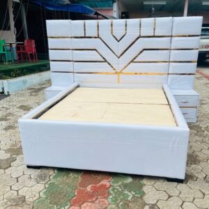 High End Gold Plated Finish Edge to the Headboard Padded Bedframe