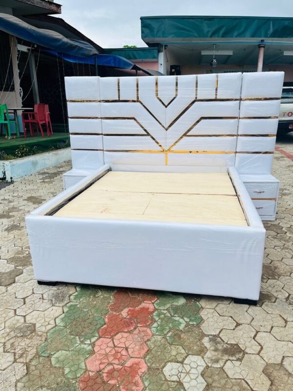 High End Gold Plated Finish Edge to the Headboard Padded Bedframe