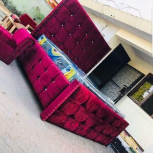 Custom Made Padded Suede Upholstered Bedframe