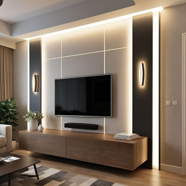Creative TV Console Cabinet Design