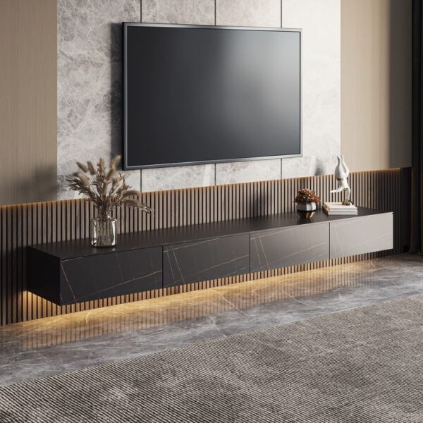 Macastle Stylish TV Console Cabinet & adjustable LED lights