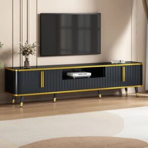 Black and Gold Wooden Console Decor