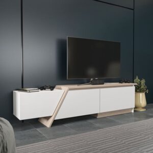 Modern White Wooden TV Cabinet for