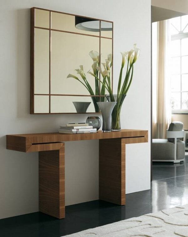 Thick Wooden Console Table Design