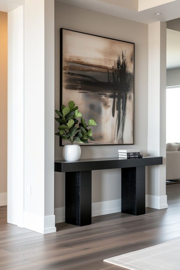 Thick Wooden Console Table Design