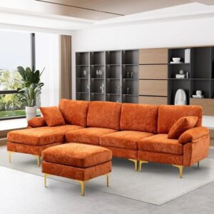 Suede Velvet Sectional Sofa Design