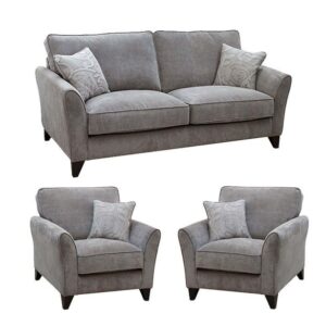 2-1-1 Grey Velvet Mid Century Modern Sofa Furniture
