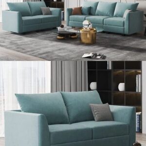 2 seater & 3 seater Mint Green Mid-Century Modern Sofa Design
