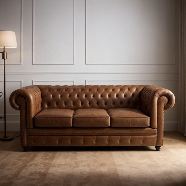 Luxurious Bronze Leather chesterfield Sofa furniture