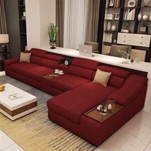 Maroon Fabric L Double Sofa Design