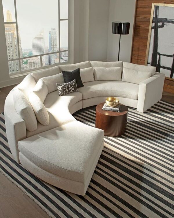 White Curved Large Sofa/ Lounge/ Couch Design